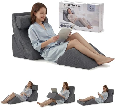 Axelrod 4PCS Orthopedic Bed Wedge Pillow Set, Post Surgery Foam by Axelrod