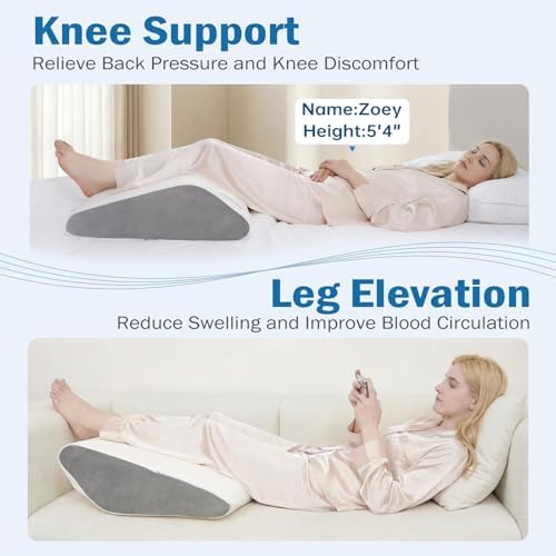 Vekkia Knee Wedge Pillow for Back Sleeping - Image 3