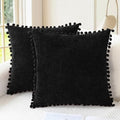 CaliTime Decorative Couch Throw Pillow Covers 22 X 22 Inches Black by CaliTime