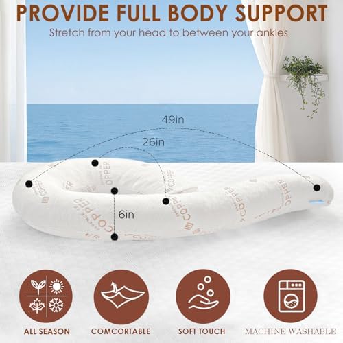 Body Pillow for Adults, Swan Bed Pillow Insert for Sleeping, 49 In - Image 5