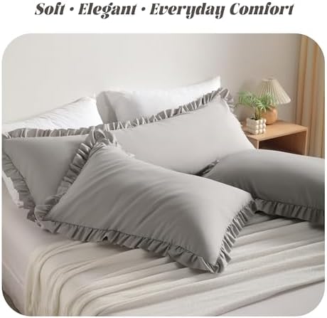 BEDSUM King Ruffled Pillow Shams - Image 2