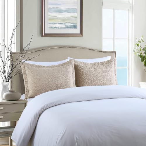 MarCielo 2 Pieces Microfiber Quilted Pillow Shams Soft Pillow Covers - Image 4