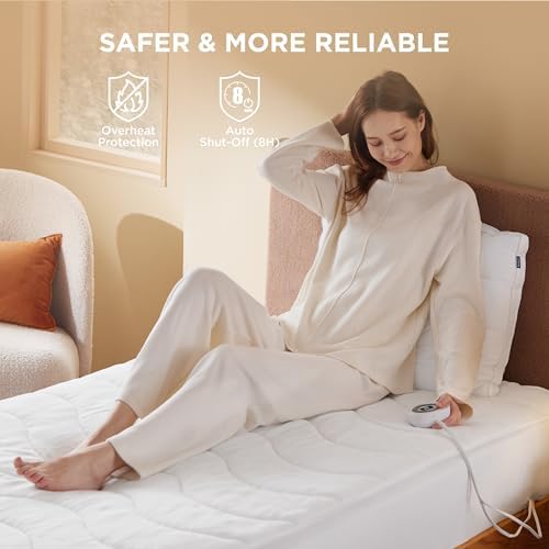 Bedsure Heated Mattress Pad Twin Ultra Soft Bed Warmer, Plush Coral Fleece - Image 4