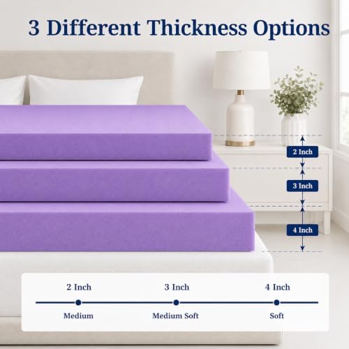 IULULU Gel-Infused Memory Foam Mattress Topper King Size, 3 Inch - Image 7