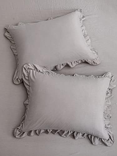 Light Gray Pillowcases King Pillowcases Cute Pillow Cover Gray Ruffled Pillow - Image 5