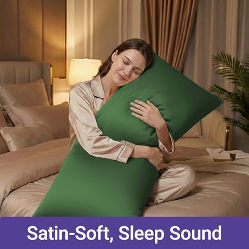 1 Pack Satin Pillowcase Sage Green Body Size 20x54 Inch - Image 7