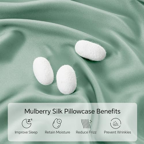 INFIIXSO Silk Pillow Cases 2 Pack, Standard Size, Hidden Zipper, Mint Green - Image 2