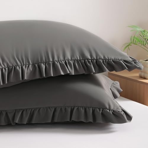 BEDSUM Queen Ruffled Pillow Shams by BEDSUM