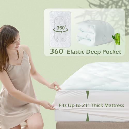 Hansleep Full Size Mattress Topper Memory Foam, Full Foam Mattress Pad - Image 4