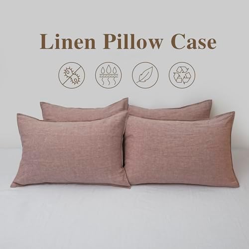 CHUFFED Linen Pillow Cases 2 Pack 100% Linen Standard Pillowcases, Breathable - Image 6