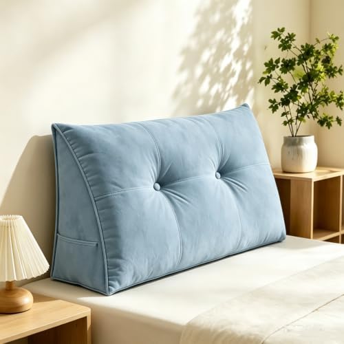 BLOWEST Dorm Headboard Pillow Twin XL Dorm Bed Wedge Cushion, No Nail College by BLOWEST