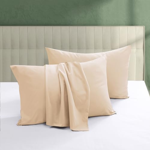 100% Egyptian Cotton Pillow Protectors Set of 2 Queen Size by ShunjieHome