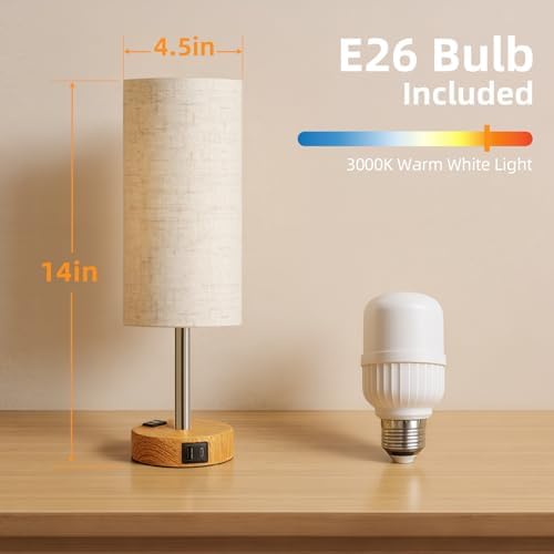 Table Lamp for Bedroom, High-Sensitivity Touch, AC Outlet, USB A+C - Image 6