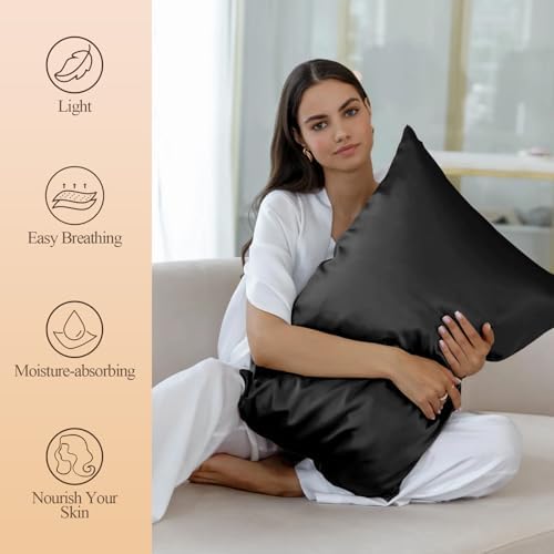 Silk Like Satin Pillowcase Queen Size, 2 Pack, 20x30 Inches - Image 2