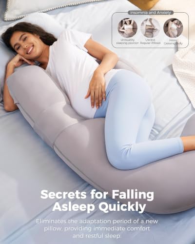 Momcozy Original F Shaped Cooling Pregnancy Pillow, Adjustable Wedge Pillow - Image 4