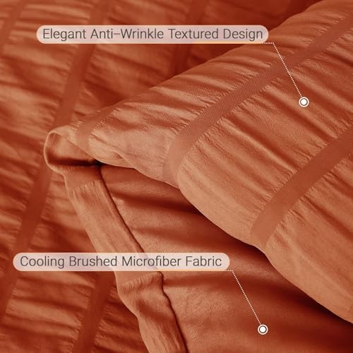 MUXHOMO 7 Pieces Full Comforter Set, Seersucker Bed in a Bag Full Size - Image 6