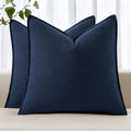 MIULEE Decorative Linen Pillow Covers 26x26 Inch Navy Blue by MIULEE