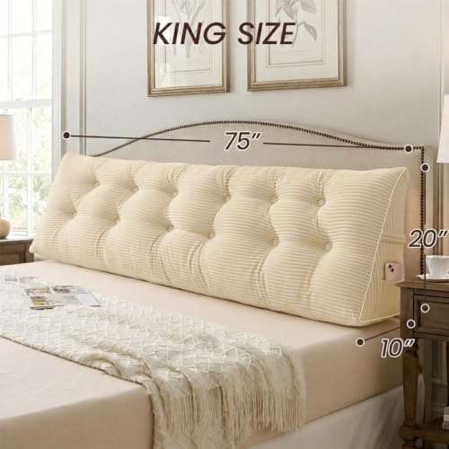 Sasttie Headboard Pillow King, Bed Wedge Pillow Headboard - Image 2