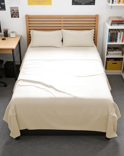 Full XL Sheets - 4 Piece Full XL Sheet Set - Cool & Breathable - Off White by CGKUnlimited