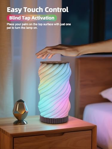 Touch Bedside Lamp with Sound Machine for Adults, Dimmable Night Light for Bedroom, 3-in-1 Bluetooth Speaker & White Noise Machine for Sleeping, Relaxation Dynamic Mood Lighting (Campfire/Breathing) - Image 5