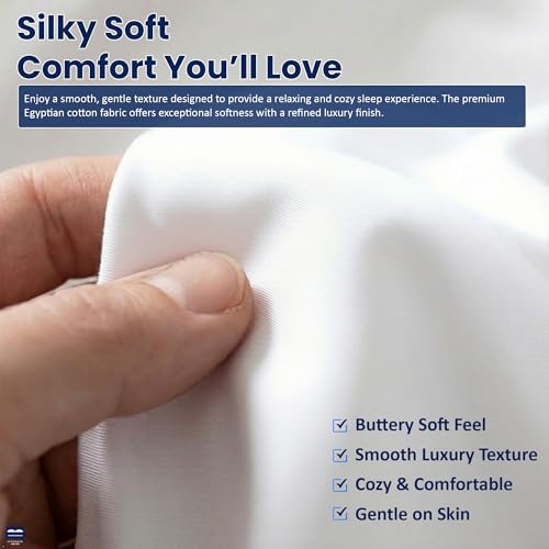Cottingon 4 Piece RV King Sheets Fits 15" Deep, Egyptian Cotton - Image 4