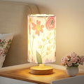 Fenmzee Small Table Lamps (Floral White Shade, 9" Inline Control) by Fenmzeelighting