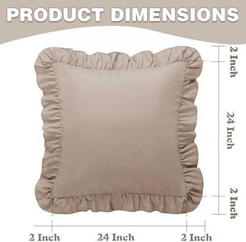 KKJIAF 2 Pack Ruffle Pillow Cases 24x24 Inches - Image 3