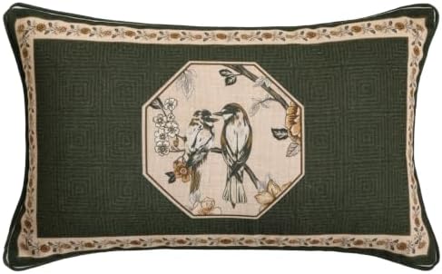 ISAENNE Vintage Elegant Linen Rectangle Throw Pillow Cover by Isaennehomedecoration