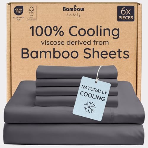 Bambaw 100% Viscose Derived from Bamboo Sheets King Size Set – 6pcs Set of by Bambaw