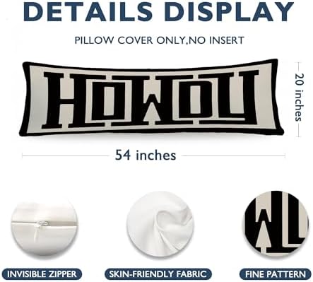 Black and Beige Howdy Western 20x54 Body Pillow Cover, Western Home Room Decor - Image 7