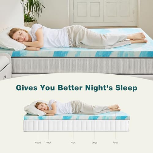 Sweetcrispy Memory Foam Mattress Topper, Full Size, 3 Inch Cooling Pad - Image 3
