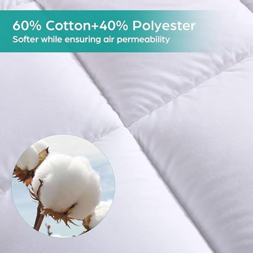 WhatsBedding Waterproof Mattress Topper Twin XL Cotton Top Down Alternative - Image 5