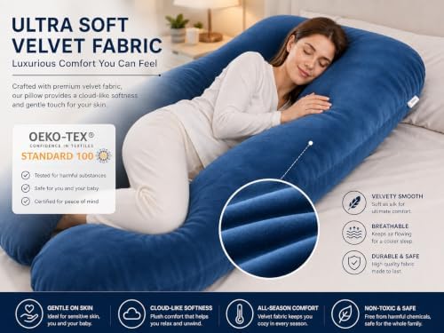 Pregnancy Pillow for Sleeping, U-Shaped Full Body Maternity Pillow for Side - Image 3