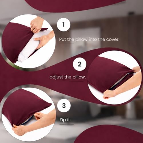EVOLIVE Body Pillow Covers 2-Pack, Microfiber - Image 5
