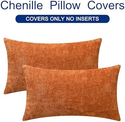 CaliTime Fall Decorative Throw Pillow Covers 20 X 12 Inches Burnt Orange - Image 6
