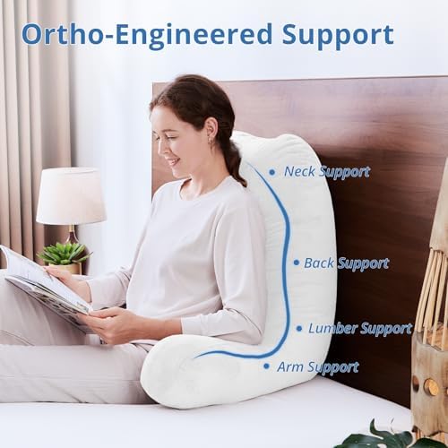 Sasttie Reading Pillow for Bed, Back Pillow for Sitting Up - Image 5