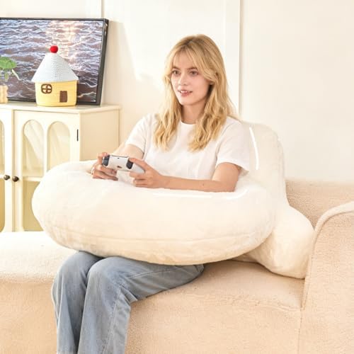19" Reading Pillow for Bed, U Shaped Arm & Elbow Support by PAJEO