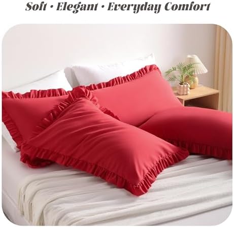 BEDSUM Queen Ruffled Pillow Shams - Image 2
