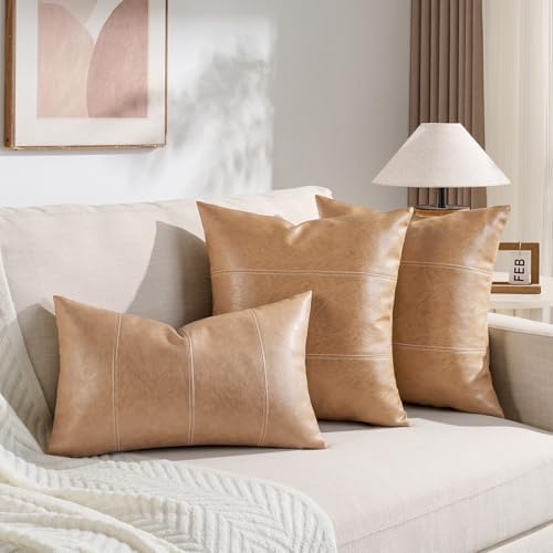 Fancy Homi Tan Decorative Throw Pillow Covers 18x18 Inch - Image 5