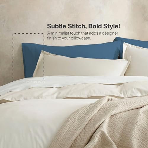 QUEENSBAY King Pillow Cases Set of 2, Microfiber Cooling Pillowcases, Soft - Image 2