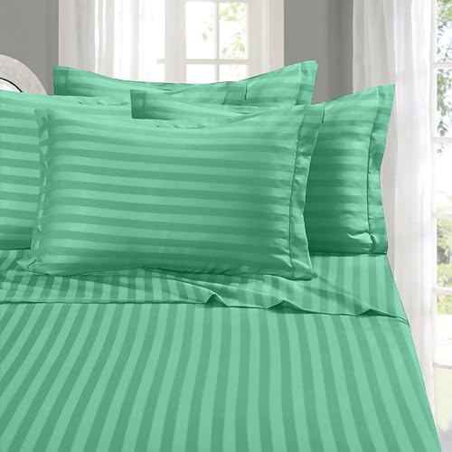 Elegant Comfort 4-Piece Damask Stripe Sheet Set, Twin XL, Paradise Teal by ELEGANTCOMFORT