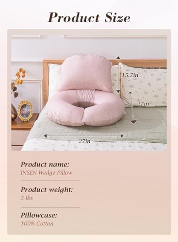 INSEN Wedge Pillow Set for Sleeping and After Surgery, Use for Acid Reflux - Image 7