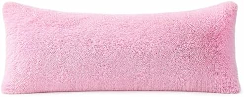 REAFORT Long Hair Faux Fur Body Pillow Cover 21"x54", Hidden Zipper - Image 2