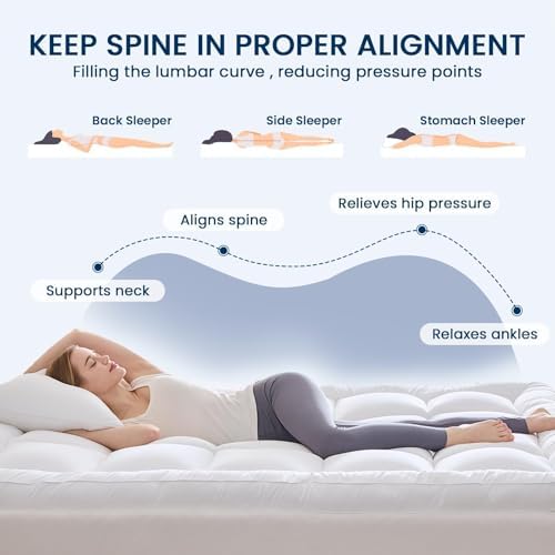 YUGYVOB King Mattress Topper Extra Thick, Cooling Plush Mattress Pad - Image 4