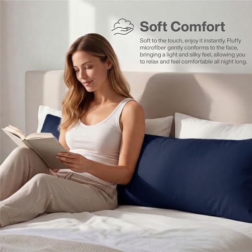 QUEENSBAY Body Pillow Case, 1 Pack, Soft Microfiber Long Pillow Cover, - Image 6