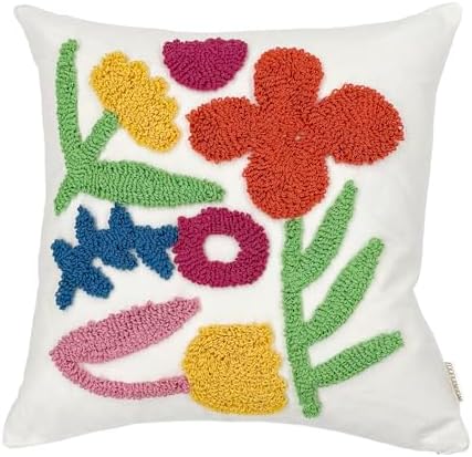 Throw Pillow Covers 18x18 Boho Tufted Bright Floral - Image 6