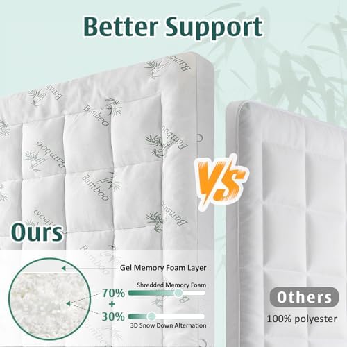 DOWNCOOL Full Mattress Topper Memory Foam, Viscose Derived from Bamboo - Image 2