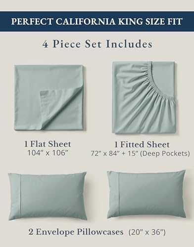 LANE LINEN California King Sheet Set 100% Organic Cotton Soft - Image 4