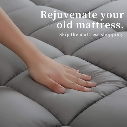 COONP Full Mattress Topper, Extra Thick Pillow Top Mattress Pad Cover - Image 5