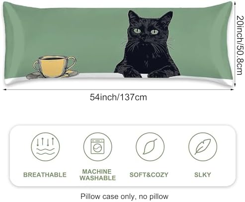 Satin Body Pillowcase Black Cat - Image 2